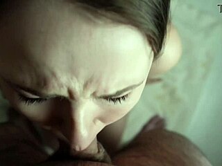 stepbrother gets quick sneaky blowjob during girlfriend's shower