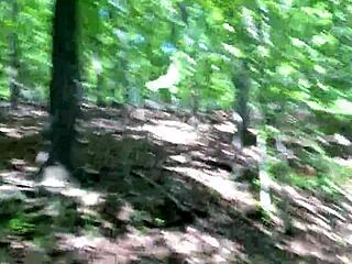 forest flashing hairy pussy solo outdoor orgasm update 🌳💦😍