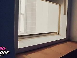 watch busty neighbor shower flashing first time!