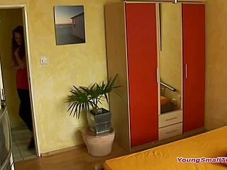 a petite 18+ redhead teen with tiny small tits bares her young body seductively