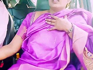 Indian Saree Housewife Burns with Passionate Dirty Talk Romance Alongside Driver