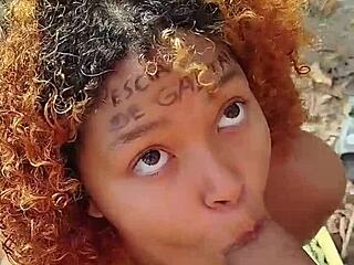 Risky beach blowjob ends with facial cumshot blast