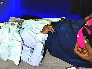 Slutty teacher tempts student sister with new vibrator buzz!