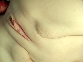 shove it deep in her tight shaved ass pussy closeup