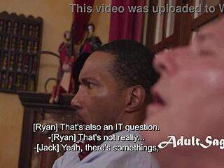 petite wife sneaks rough office gangbang behind husband's back