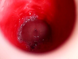 oiled fuck doll anal creampie machine fills pussy cumshot orgasm closeup