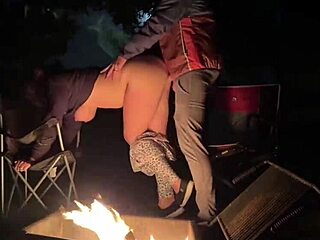 risky public camping pussy tease to get caught