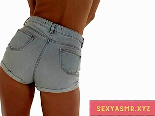 my sexy ass shakes in tight jean shorts asmr