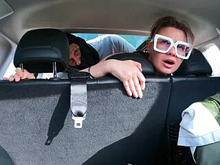 brunette wife bent over car hood fucked hard by big cock