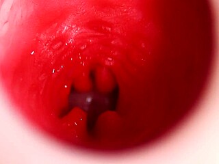 oiled fuck doll anal creampie machine fills pussy cumshot orgasm closeup