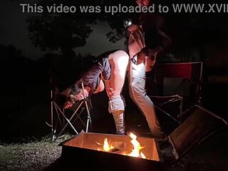 risky public camping pussy tease to get caught