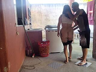 Horny Maid Moans on Erect Cock Workout Dirty Talk Petite Latina Bareback