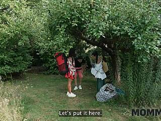 Valentina Sierra Rubs Huge Tits on Long Cock Outdoors