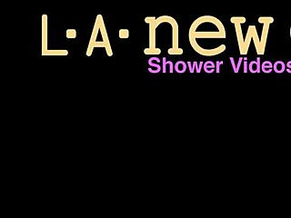 Radiant blonde teen relaxes in sensual bath