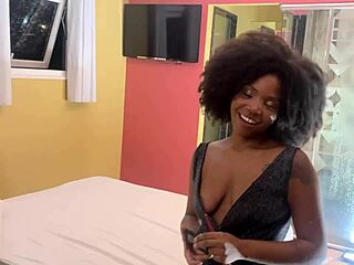 Brazilian Brunette Teases Monster Black Cock With Hot Footjob In Motel!