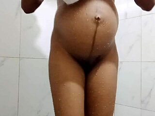 pregnant latina stepmom craves young cock anal in bath