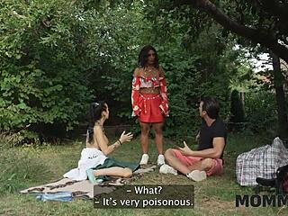 Valentina Sierra Rubs Huge Tits on Long Cock Outdoors