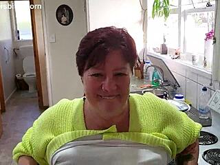 Kiwi Milf Sub Laps Wine from Pierced Pussy After Master's Messy Spill