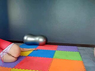 nude yoga babe regina noir stretches in tight leotard