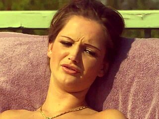 Small-Tits Lesbian Heats Up During Friend's Outdoor Massage