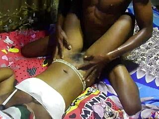 surprised ex-boyfriend with my wet skinny pussy as christmas gift—he fucked hard