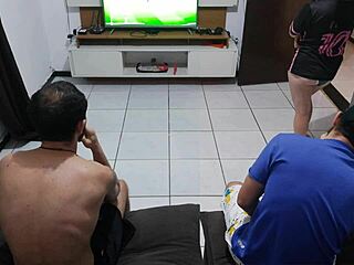 Hubby lost bet so I fuck his friend right in front of him