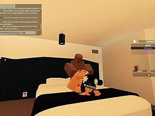 135 Roblox Blacked Whore Bent Over for BBC Deepthroat Anal Ride