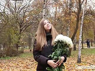 Nine-months pregnant russian teen craves outdoor fetish walks