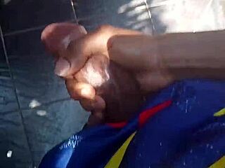 stroking throbbing cock hard outdoors in open air 😈🍆
