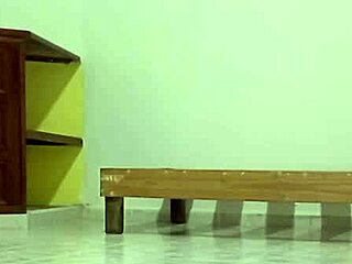 chubby latina neighbor cleans her new apartment thoroughly