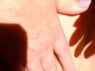 Mature Blonde Housewife Spreads Shaved Cunt in Dress