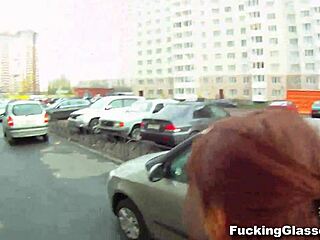 skinny glasses teen rina bends over stairway for hardcore pounding