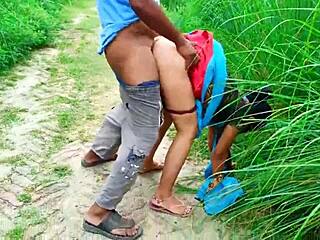 girlfriend's tight pussy rides wild in jungle doggystyle