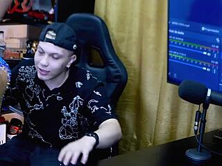 Belinha Baracho BENT OVER podcast table, SHOWING her HUGE ass CLOSE UP as Ruan takes advantage