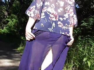 hairy mature upskirt flash park