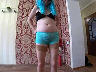 pregnant milf tries panties then lesbian fucks hairy pussy pov 😘