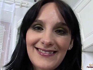 pregnant brunette's big belly shakes as dick and tongue pleasure her tight pussy