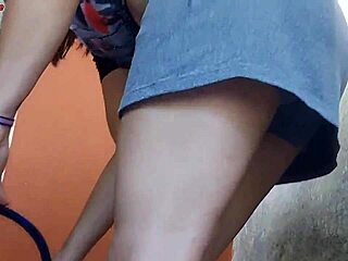 hot petite maid grabs cock slips it in around the house