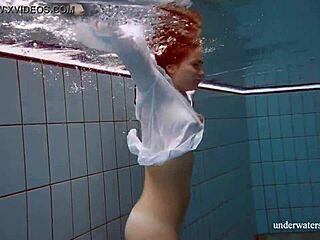 big natural tits babe lola swims underwater tight pussy