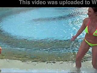 staycation heats up with milf and her best friend by the pool