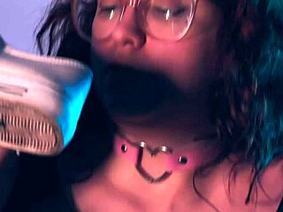 Inhale deeply my dirty nylons redhead in glasses and leggings tease your fetish senses close up