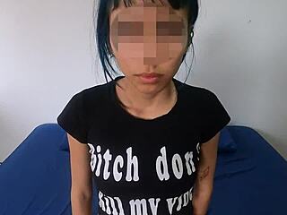 Blue-Haired Cutie Craves Intense Facial Cumshot