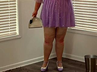 Big ass bbw milf maid flashes juicy pussy in mini dress closeup 😍👀