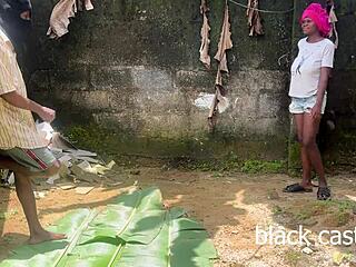 hey, wanna watch this petite african teen ride monster black cock outdoors?