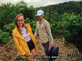 Hunt4k. naked stranger's nice BOOBS lead to forest FUCK