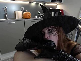 Sexy witch steals hot cum for potion!