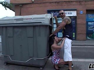 street slut chokes nacho vidal's monster cock publicly