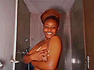 naughty nurse strips, teases prickly tits in homemade fondle compilation