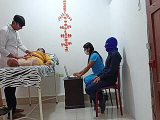 patients seduce doctor for steamy office foursome roleplay