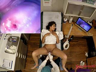 Nurse kitty catherine humiliates patient in latex glove fingering exam!